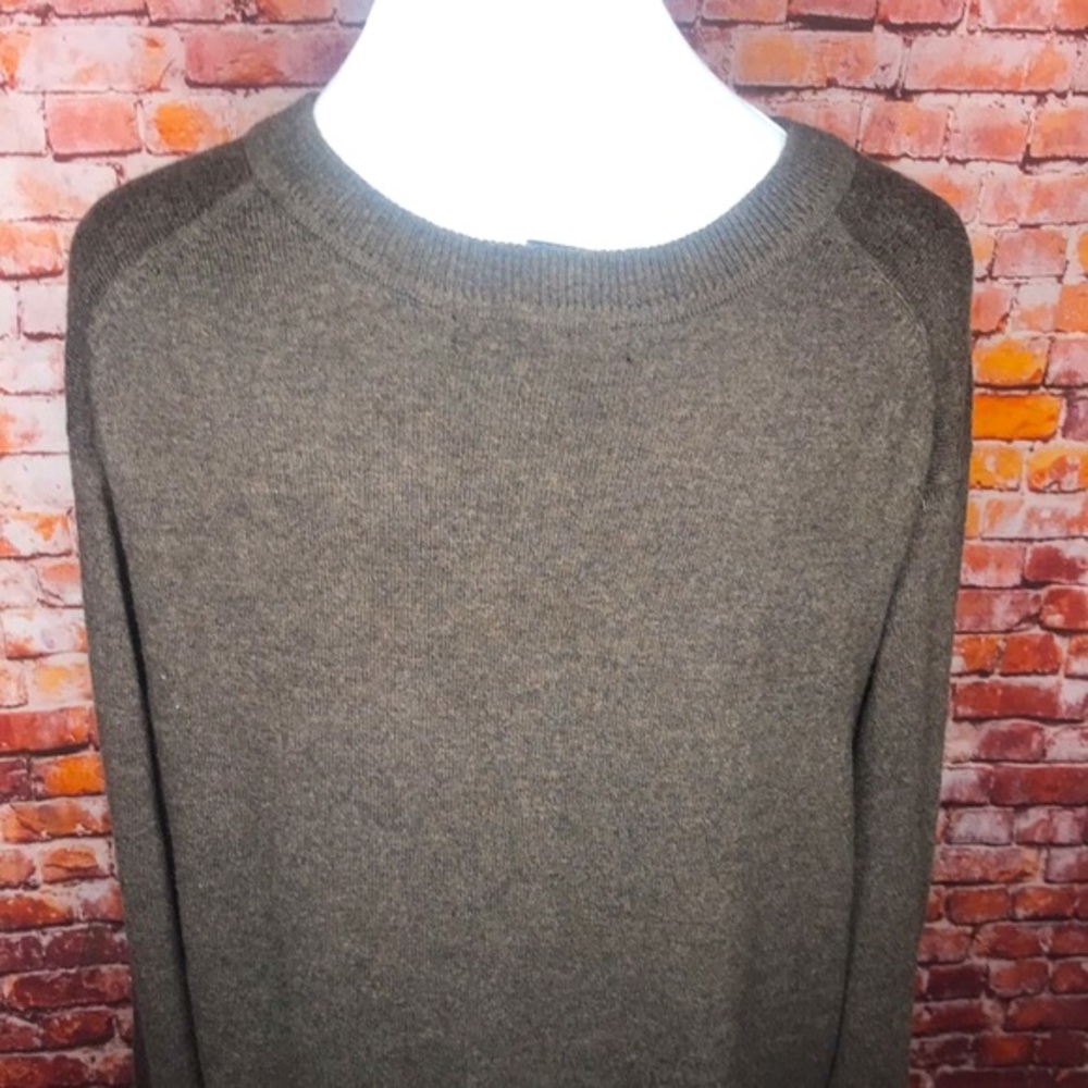 Vintage Structure Brown Wool Blend V-neck Sweater - Picture 6 of 7